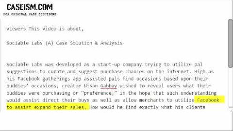 Sociable Labs (A)  Case Solution & Analysis- Caseism.com