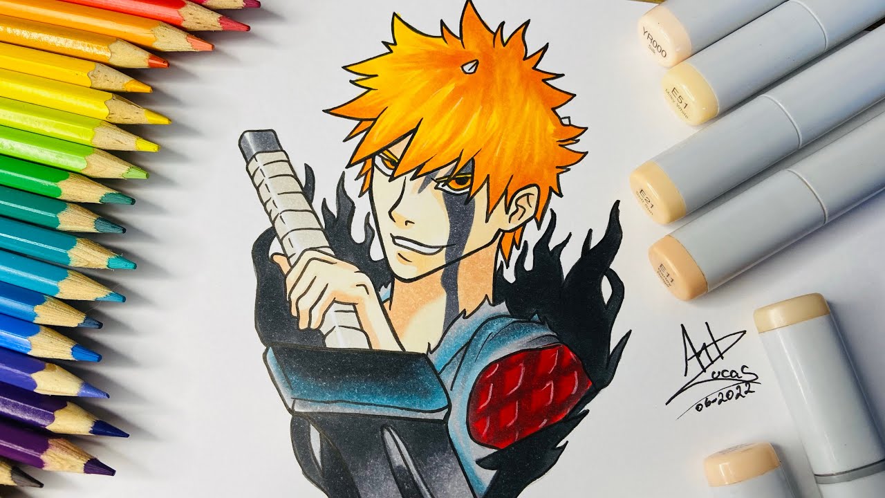 Desenhos de Ichigo Kurosaki - Como desenhar Ichigo Kurosaki passo