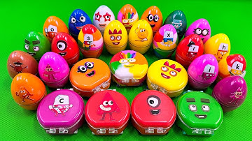 Rainbow Eggs: Hunting Numberblocks in Suitcase with Rainbow SLIME Coloring! Satisfying, ASMR