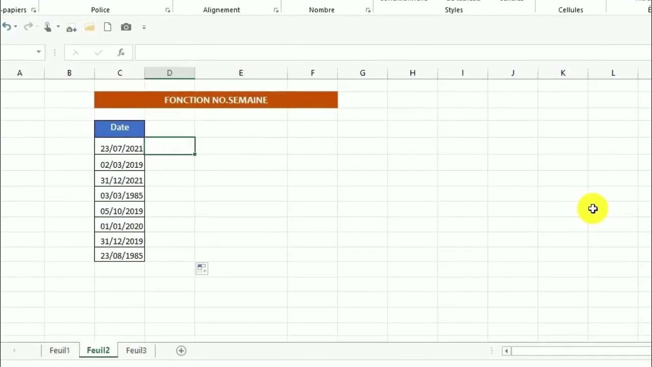 Excel Comment extraire de différentes dates les numéros de leurs