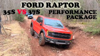 Ford Raptor 2022 Comparison 35 vs 37 Inch Tires Performance Package 4x4 OffRoading