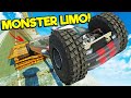 I Upgraded the LONGEST Limo with Monster Truck Tires in BeamNG Drive Mods!