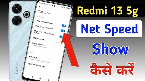 How to show net speed Redmi 13c 5g/Redmi 13c 5g me data speed kaise dekhe/network speed setting
