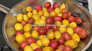 Fried colorful baby potatoes/ Գունավոր կարտոֆիլը համեղ տարբերակով / Տապակած #կարտոֆիլ / #short video
