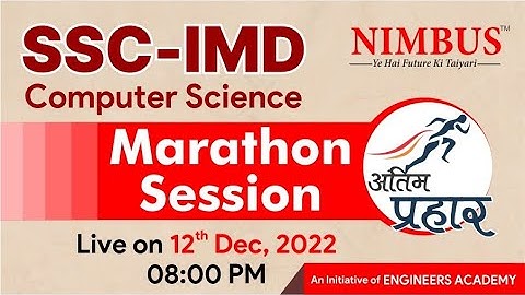 SSC IMD Computer Science 2022 | Marathon Session | Revision for SSC IMD Scientific Assistant | L-1