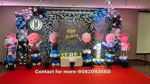 Hello guys🙏🏻 new boss baby theme decor with ballon’s and artificial flowers 💐 amazing looks 😍🎁