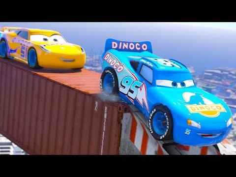 CARS DINOCO CITY PARKOUR BEST LAP CHALLENGE (Dinoco Lightning Mcqueen)