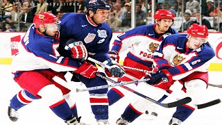 WORLD CUP OF HOCKEY 2004: Russia - USA  (North American Pool Round) Game Highlights