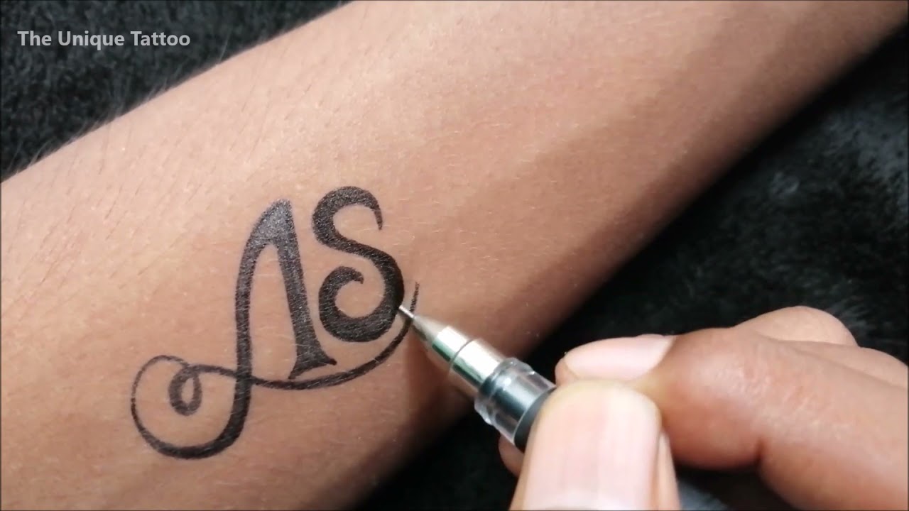 A और S अकषर क बहत ह बहतरन टट  A  S name tattoo  Couple name  tattoo  YouTube