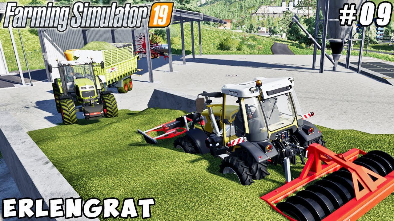 Making grass silage | Erlengrat Farm | Farming simulator 19 | Timelapse #09