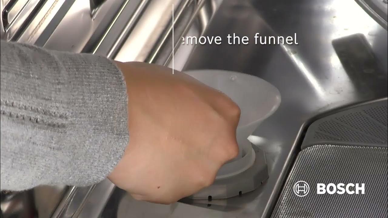 Bosch Dishwasher Salt light On and How to add Salt to Bosch Dishwasher to  prevent Limescale 