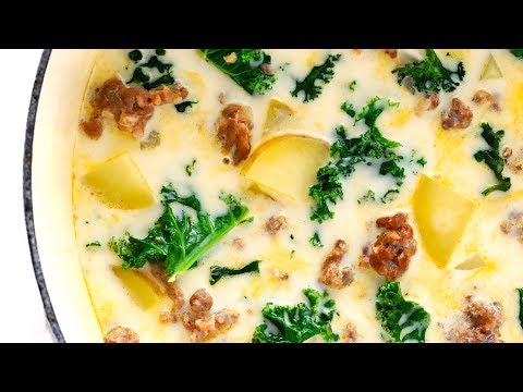 Zuppa Toscana (Creamy Italian Sausage, Potato and Kale Soup)