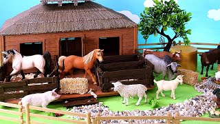 Fun Country Farm Diorama and Barnyard Animal Figurines - Learn Animal Names