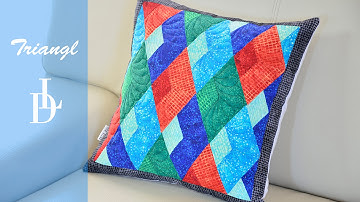 Šití patchworkového polštáře podle pravítka Triangl.
