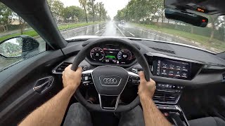 2022 Audi e-tron GT Performance Pack POV Rain Drive (3D Audio)(ASMR)