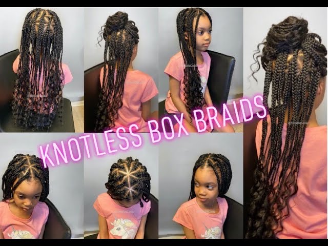 CUTE & EASY KIDS KNOTLESS BOX BRAIDS WITH BEADS ✨💕 