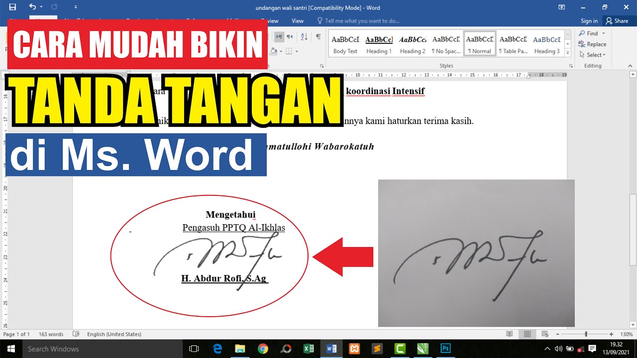 Cara Memasukkan Tanda Tangan di Microsoft Word