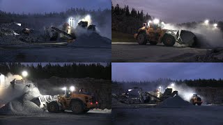 Metso LT130E | Sandvik UH640 | Volvo L260H | EC480E | Evening crushing in a quarry