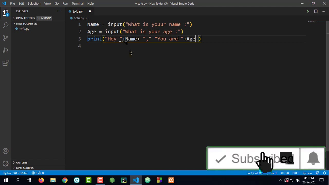 How To Print User Input In Python On Vs Code YouTube How To Print User Input In Python On Vs Code YouTube