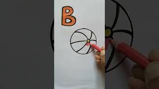 B for ball drawing | How to draw step by step#shorts