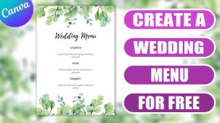 Make a Wedding Menu in Canva for free | EASY TUTORIAL Net Worth