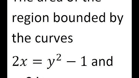 The area of the region bounded by the curves 2x=y^2-1 and x=0 is