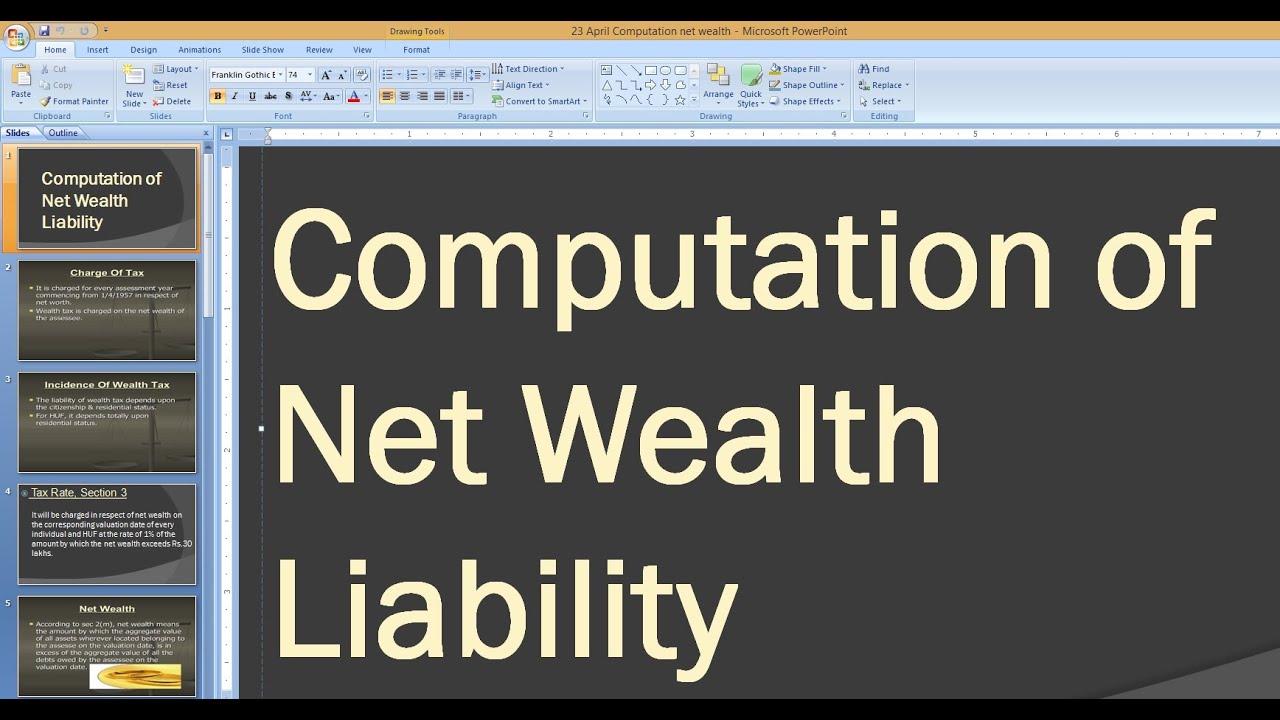 how to create presentation Computation of Net Wealth Liability by saab2992