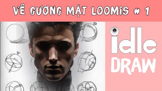 IdleDraw: Vẽ gương mặt góc chính diện theo phương pháp Andrew Loomis