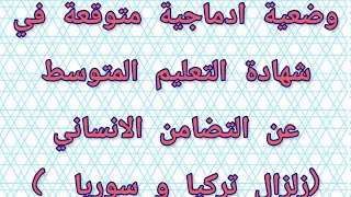 وضعية مقترحة بقوة في اللغة العربية في شهادة التعليم المتوسط عن التضامن الانساني بين شعوب العالم