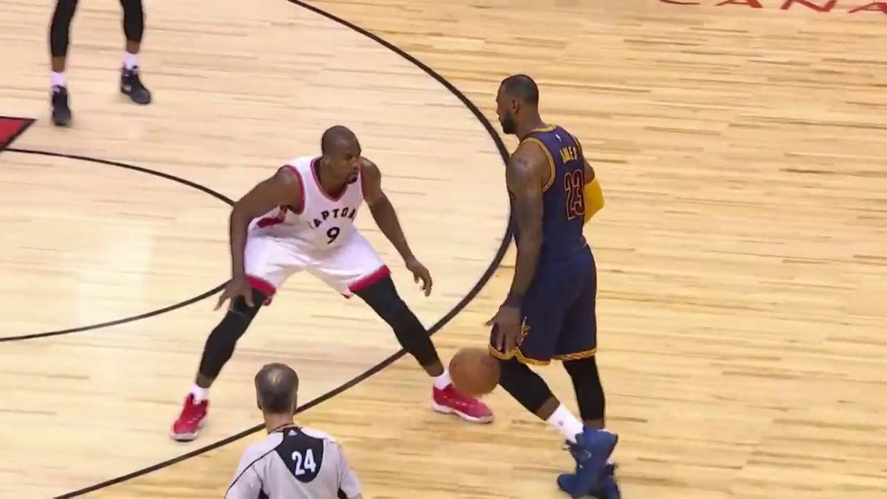 LeBron Step back On Ibaka Then Drills the Three Cavs vs Raptors NBA ...
