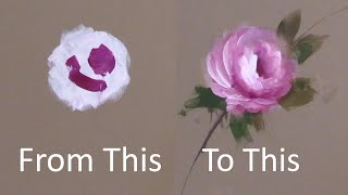 How to Paint a Beginning Rose with Acrylics Half Tone Technique
