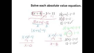 Module 4  Solving Absolute Values