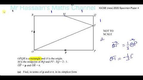 0580/04/SP/20 (IGCSE) 2020 Specimen Paper 4 Q6 Vector Geometry