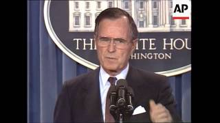 In the first news conference of his presidency, President George H.W. Bush today engaged in an upbea