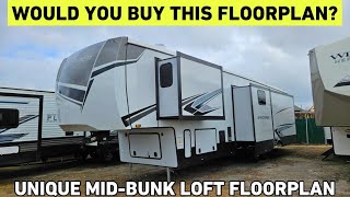 UNIQUE MIDBUNK! Would YOU buy this Fifth Wheel? 4003MB Forest River Sandpiper RV