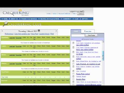 Calorie King Aust Tutorial 1