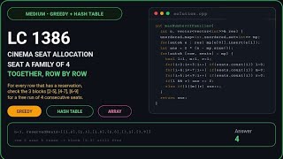 Leetcode 1386 | Cinema Seat Allocation 