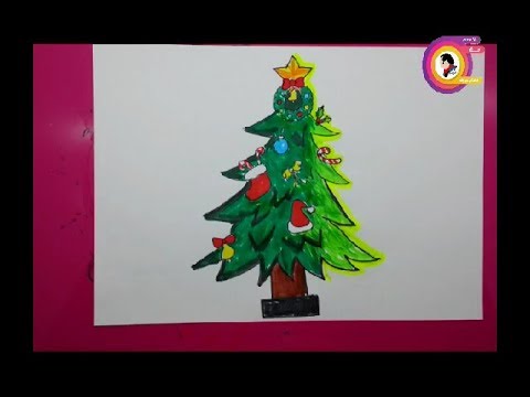 طريقة رسم شجرة الكريسماس تعليم الرسم للمبتدئين Youtube