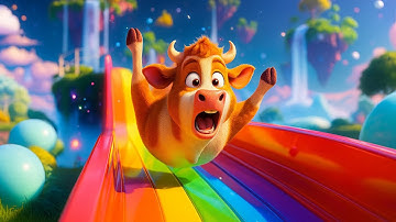 Long Slide Game with Cow Elephant Gorilla Hippopotamus Tiger 3d Animal Game Funny 3d Animals