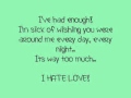 Toni Braxton - I hate Love{   Lyrics }