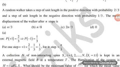 Solution to csir statistical physics problems