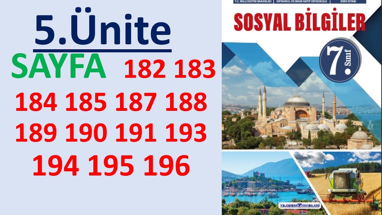 7. SINIF SOSYAL BİLGİLER DERS KİTABI sayfa 182 183 184 185 187 188 189 190 191 193 194 195 196