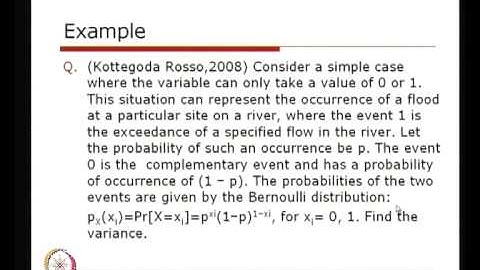 Mod-01 Lec-18 Expectation and Moments of Functions of RV (Contd.)