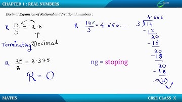 Real Numbers- Decimal Expansion of Rational Number and Irrational Number