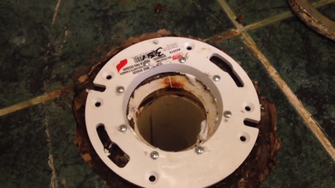 How to repair a broken toilet flange and wax ring - YouTube