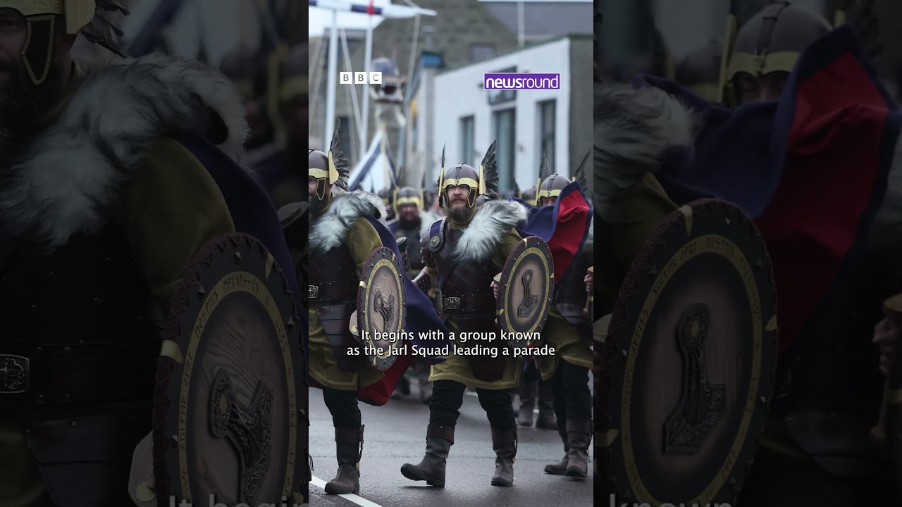 🔥Vikings Take Over Shetland! Up Helly Aa Fire Festival Lights Up the Night | Newsround