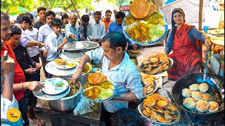 Noida Most Viral Pandit Ji Ki Jai Shree Ram Unlimited Pure Veg Thali Rs. 35/- Only l Noida Food Tour