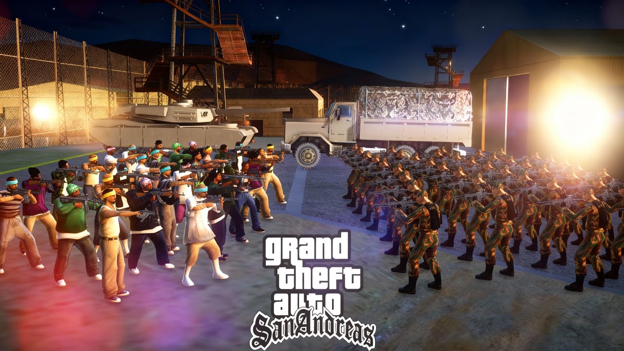 LOS SANTOS GANGS VS ARMY PART 2