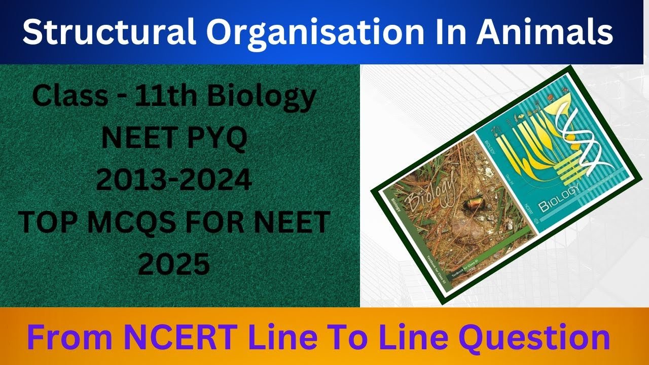 Structural Organisation in Animals Class 11 || Biology MCQ 2024 || NEET ...