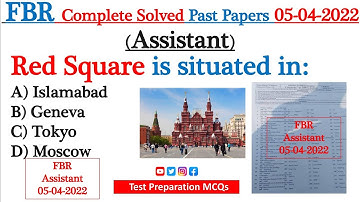 FBR Complete Assistant Solved Paper 05-04-2022 | Today FBR Assistant Complete Paper Key 05-04-2022
